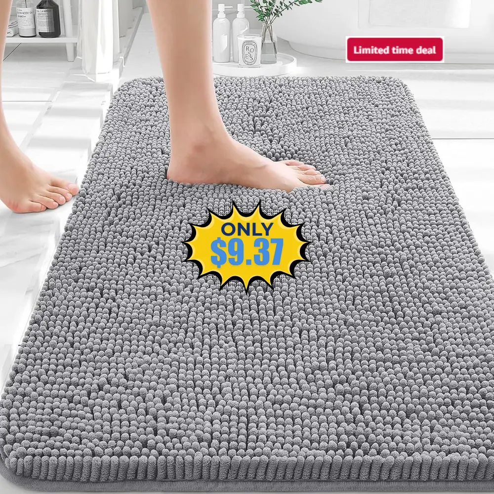 OLANLY Chenille Bathroom Rugs 30×20 Deal: Save 37%