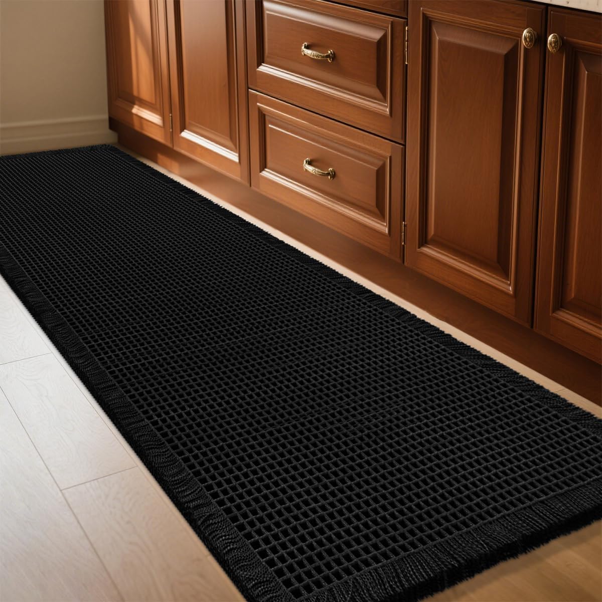 IM HOME Waffle Bath Mat Black 5’x2′ ONLY $16.14 at Amazon