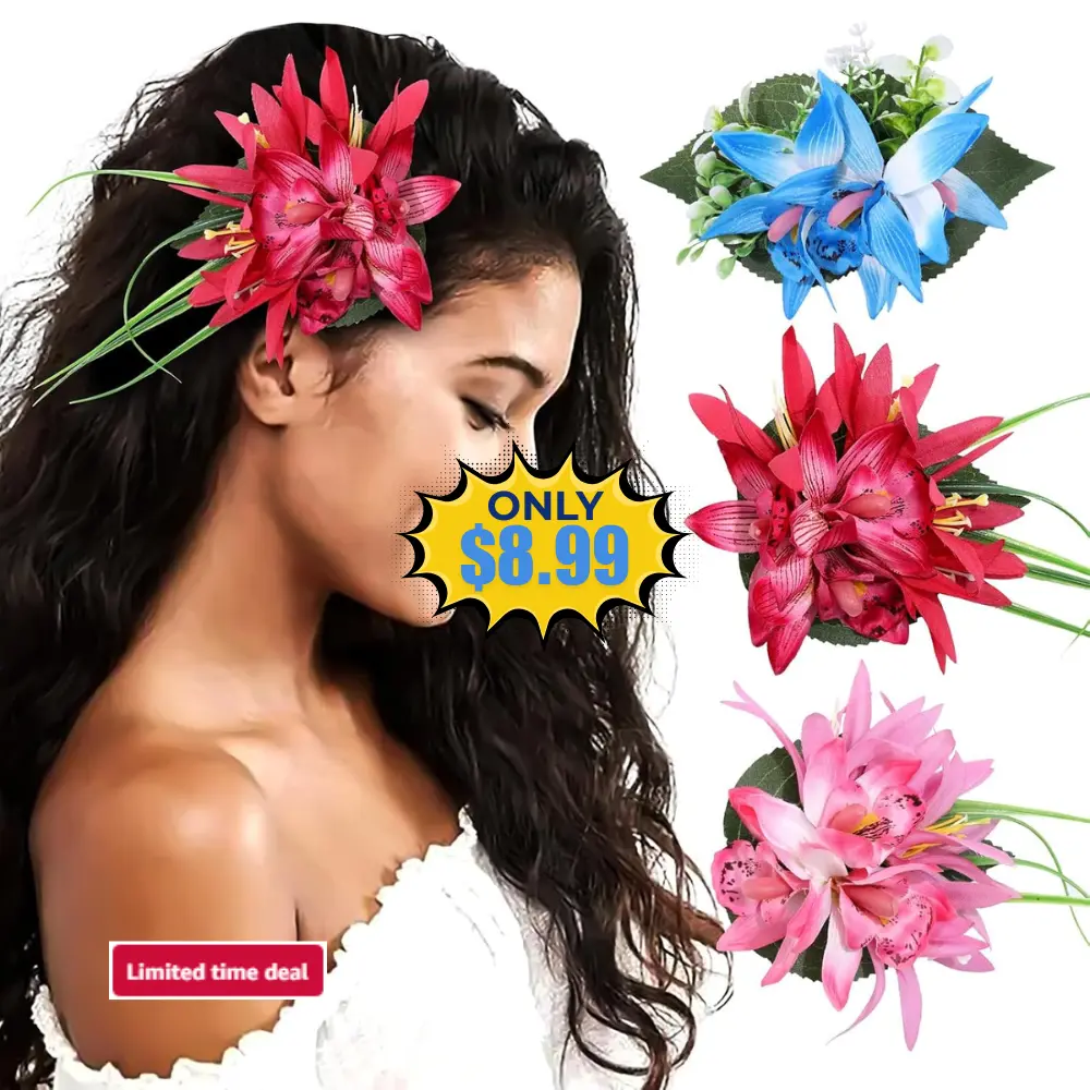 HAIMEIKANG Hawaiian Flower Hair Clip 3 Pieces Deal: Save 44%