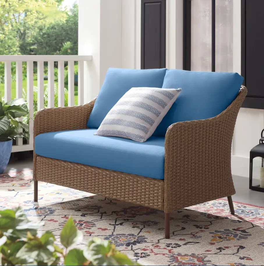 Chelsea Outdoor Patio Loveseat with Blue Cushions for ONLY $147.00 at Walmart