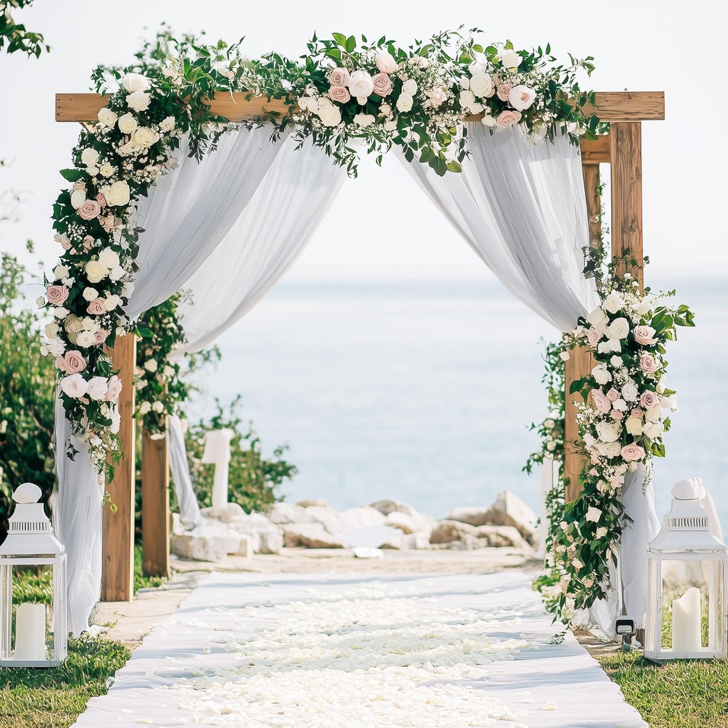 RYB HOME Sheer Curtains Valances – Dove Grey just $21.99 at Amazon