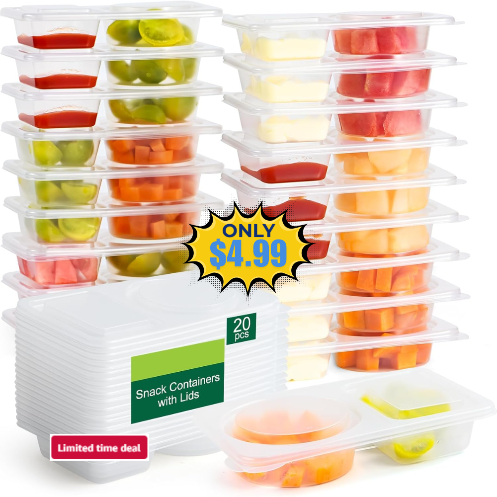 20 Sets Reusable Snack Containers with Lids