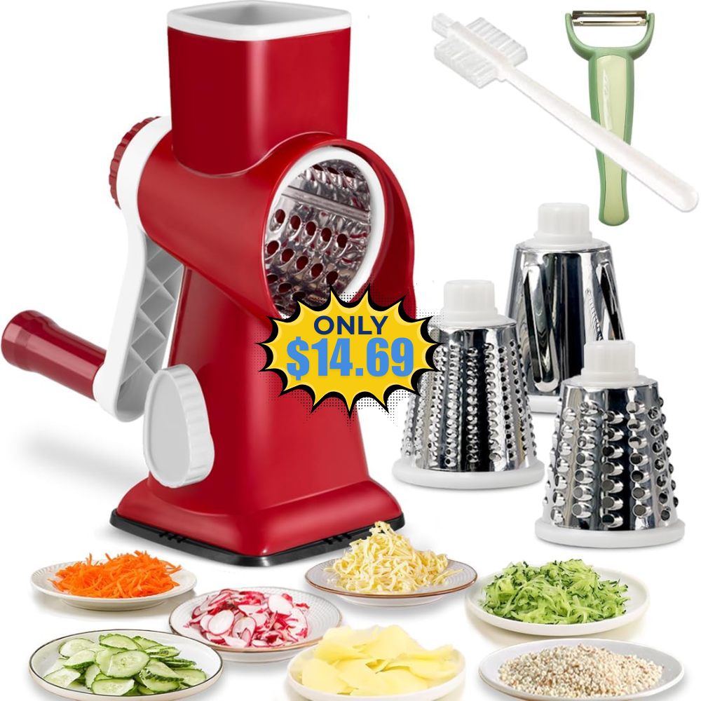 Rotary Grater Shredder with Handle