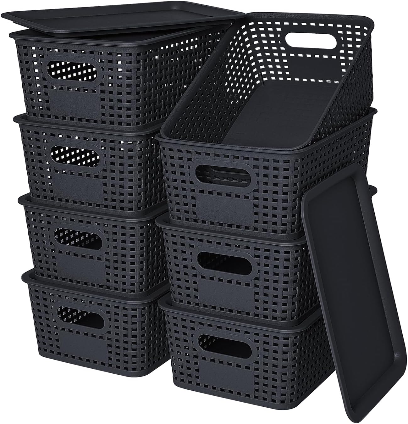 Storage Baskets with Lid – 8 Pack just $23.99 at Amazon