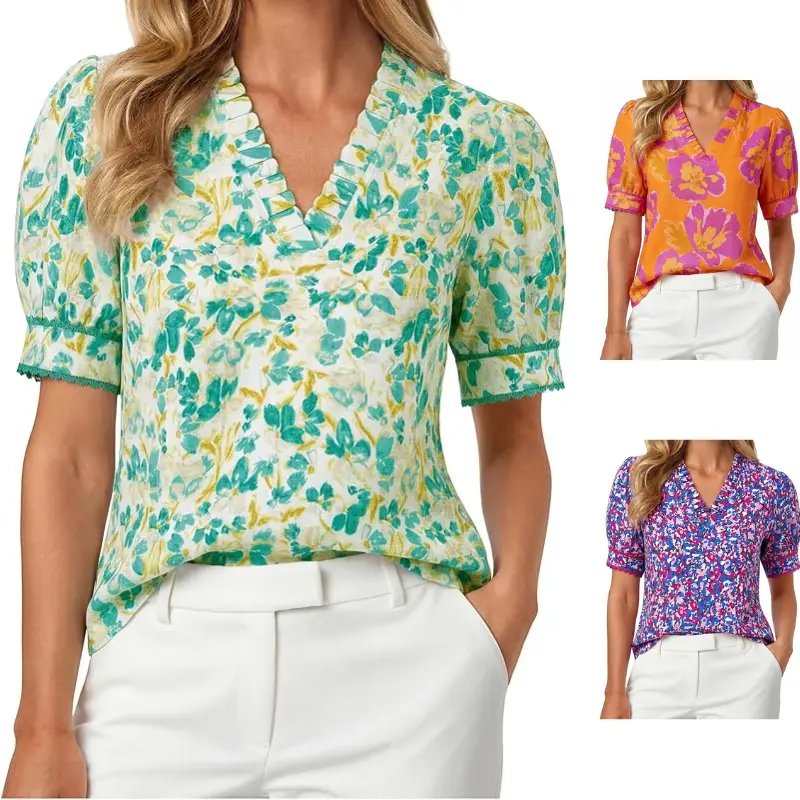 Women Boho Floral Tops