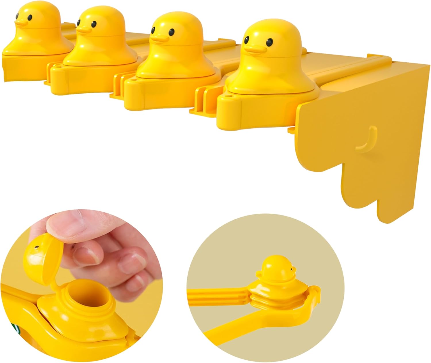 4 Pack Set Yellow Duck Food Bag Sealing Clips