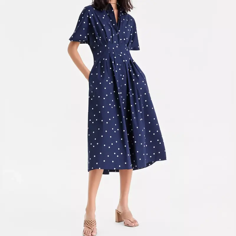 Women’s Pleated Waist Midi Shirtdress for $59.99 (Reg $119.50)