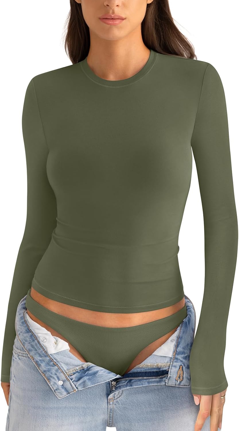 EasyGala Cotton Long Sleeve Shirts Women Crew ONLY $19.99 at Amazon