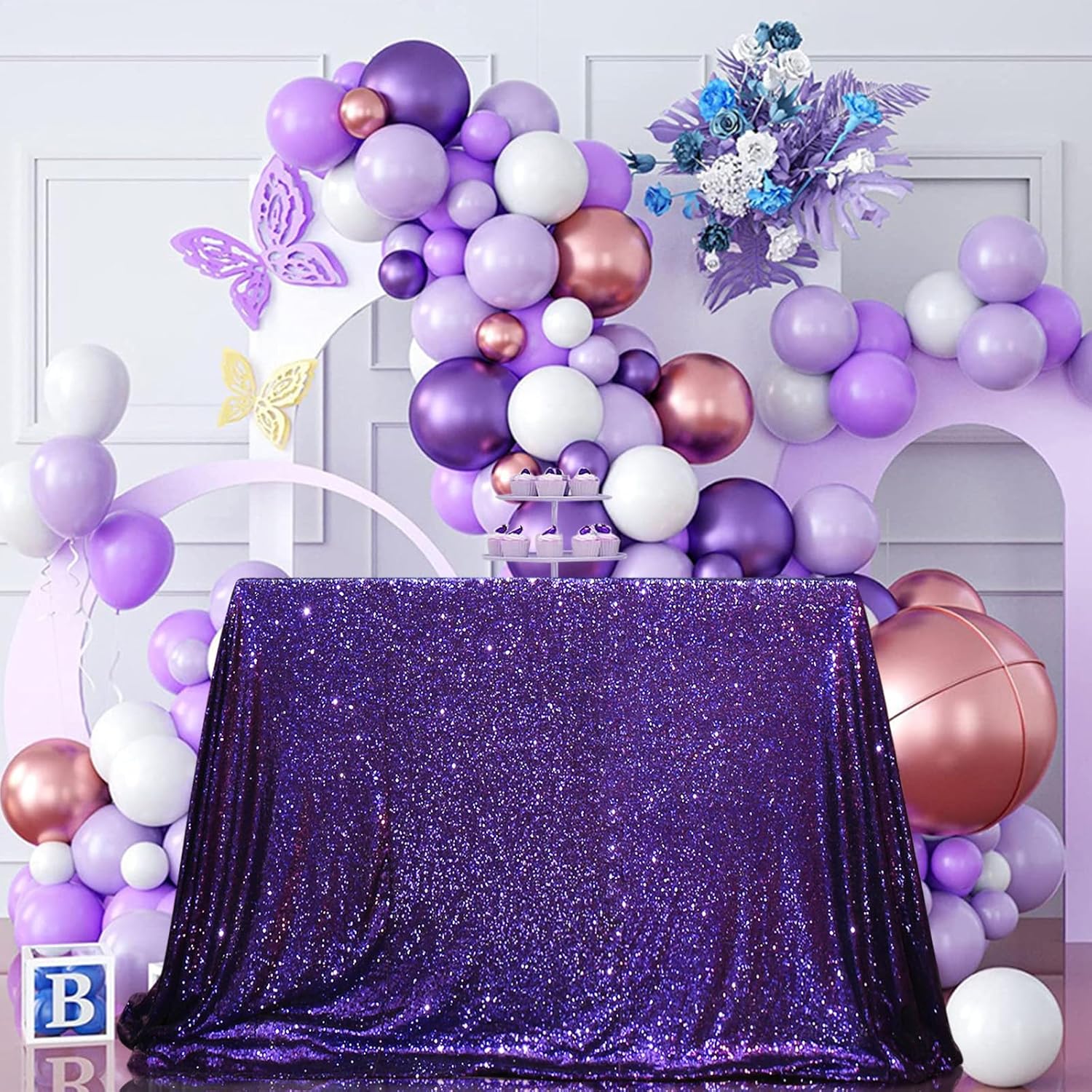 PartyDelight Sequin Tablecloth Purple Sparkly at an Amazing Price on Amazon