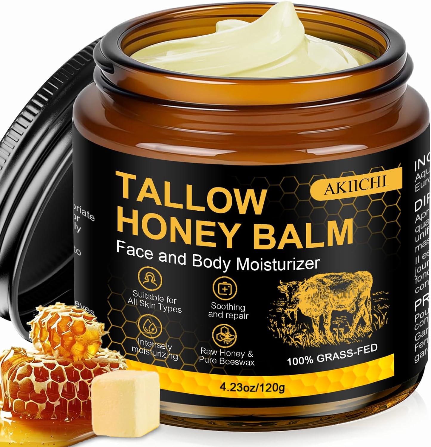 Organic Beef Tallow Honey Balm for Skin & Fac ONLY $16.03 at Amazon
