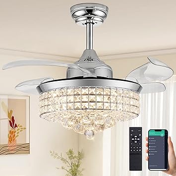 Trssdre 42″ Crystal Fandelier Ceiling Fan wit at an Amazing Price on Amazon