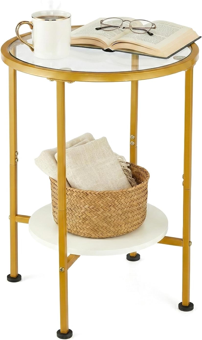 ZEXVIDA Round Gold Side Table ONLY $35.01 at Amazon