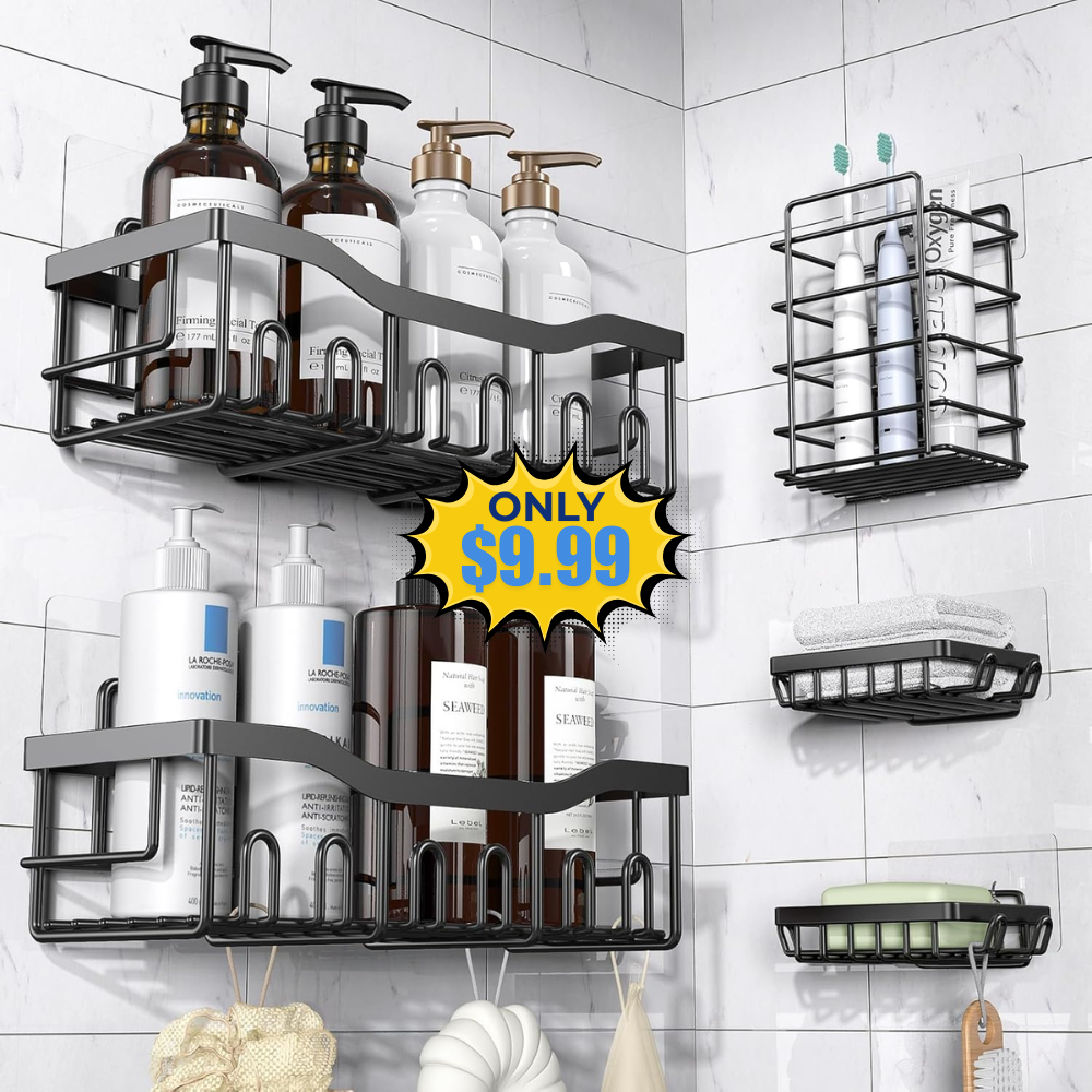 EUDELE Adhesive Shower Caddy 5 Pack Deal: Save 33%