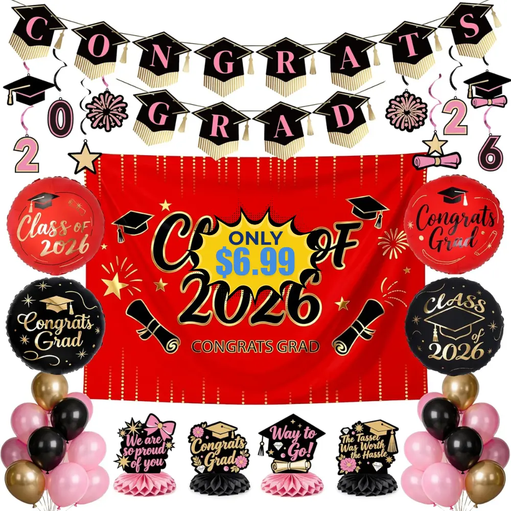PartyWoo Graduation Decorations Class of 2026 Deal: Save 65% at Decorations Cla…
