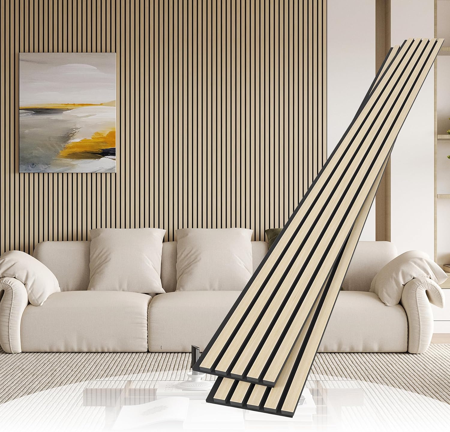 POHARE 2 Pack Wood Slat Wall Wood Paneling ONLY $79.99 at Amazon