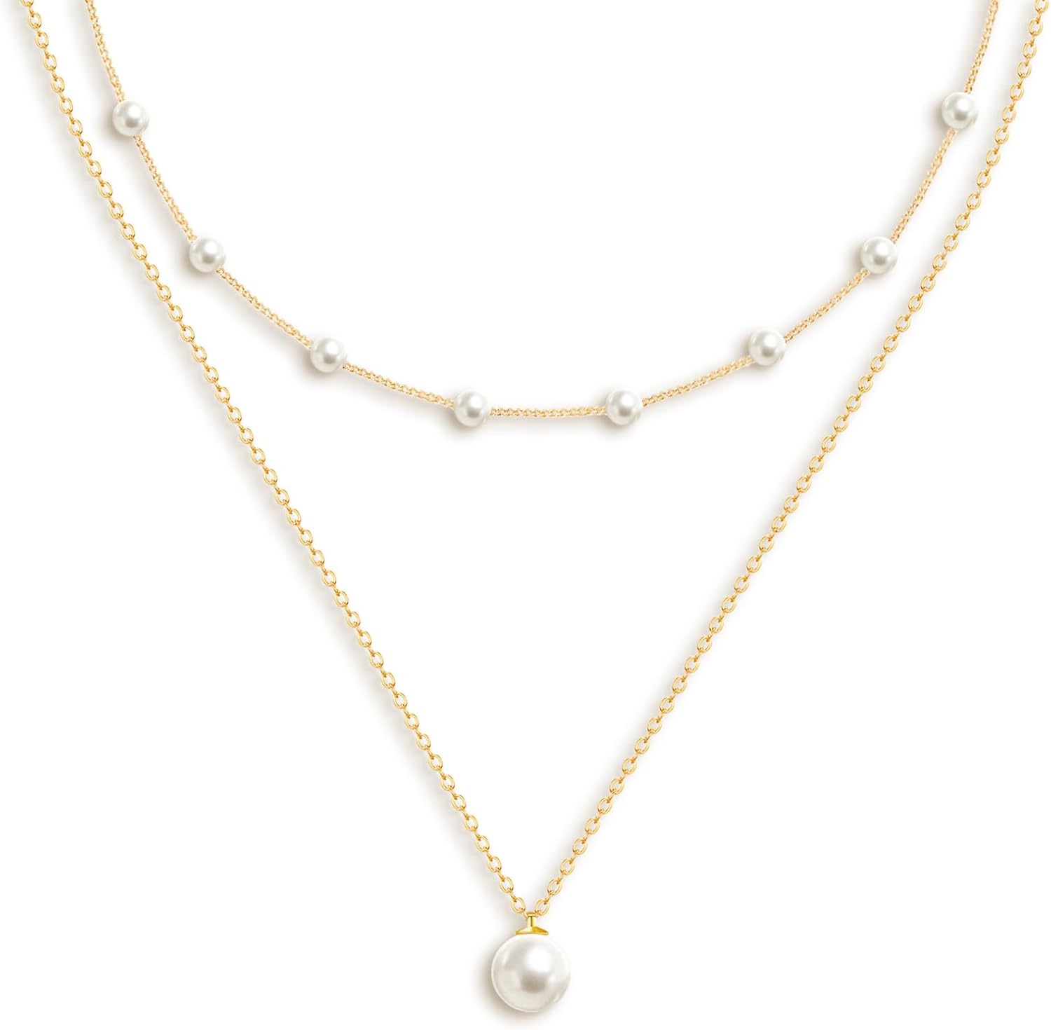 OGD Pearl Necklace for Women: Layered Trendy Necklace just $14.99 at Amazon