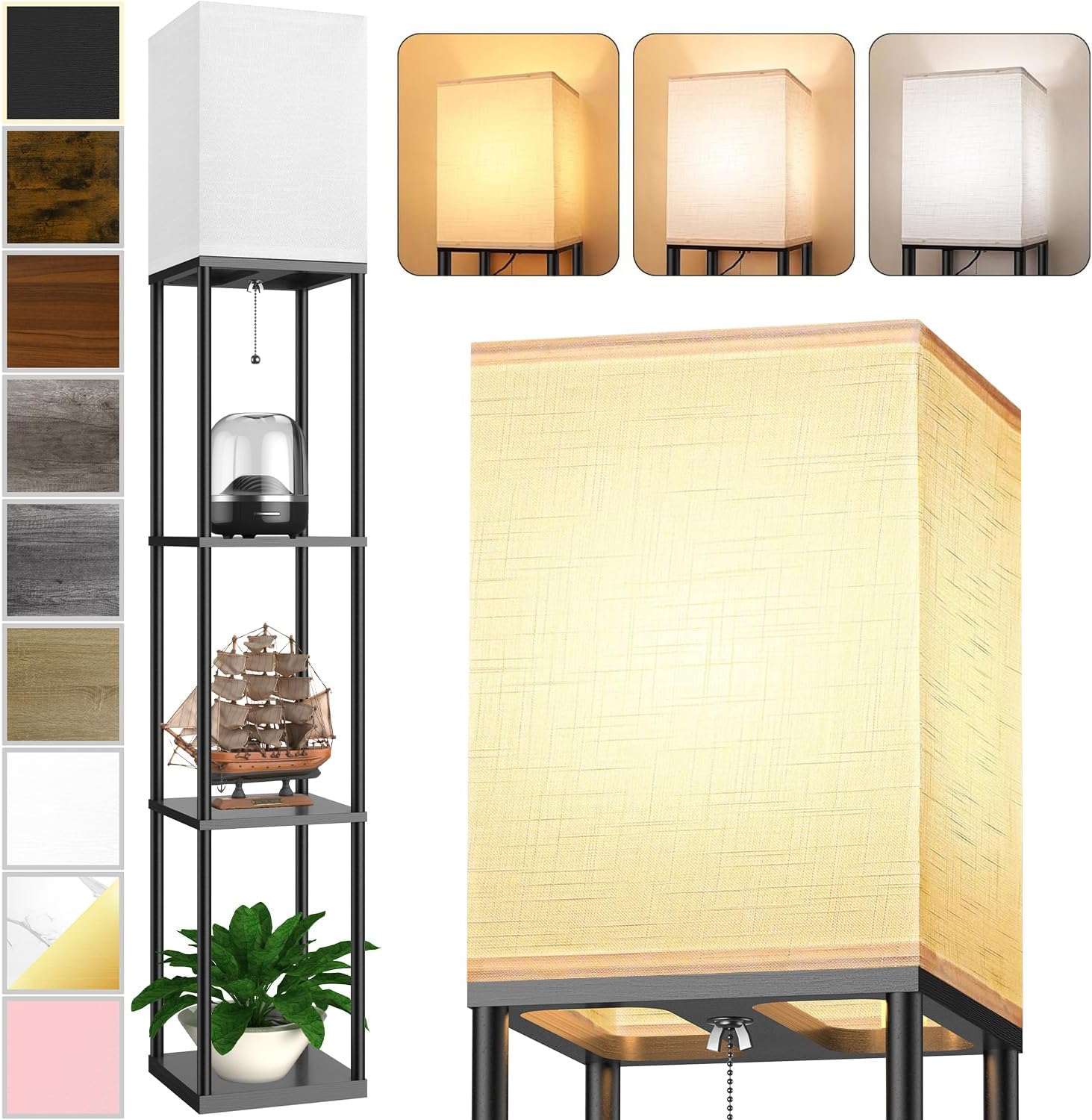 Floor Lamp with Shelves for Living Room just $49.99 at Amazon