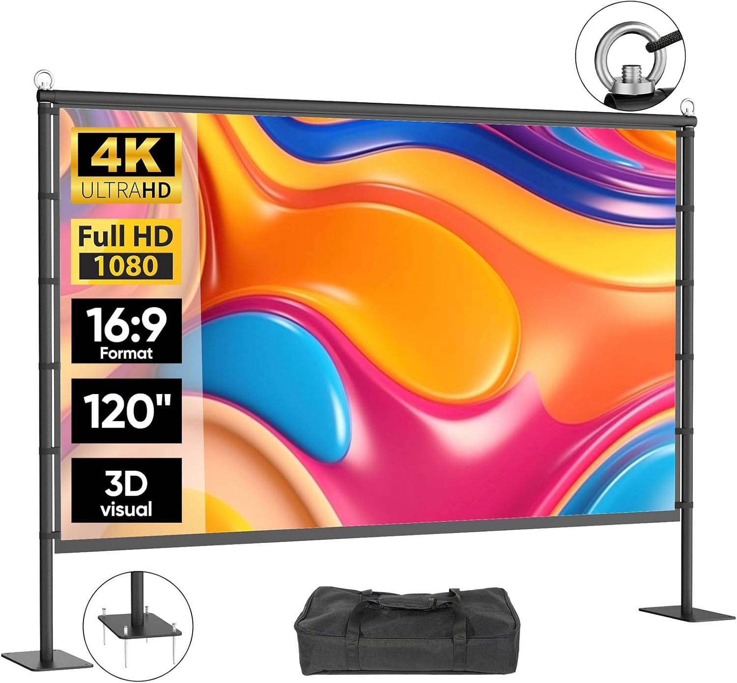 VOOPVOR 120 inch Projector Screen just $49.99 at Amazon