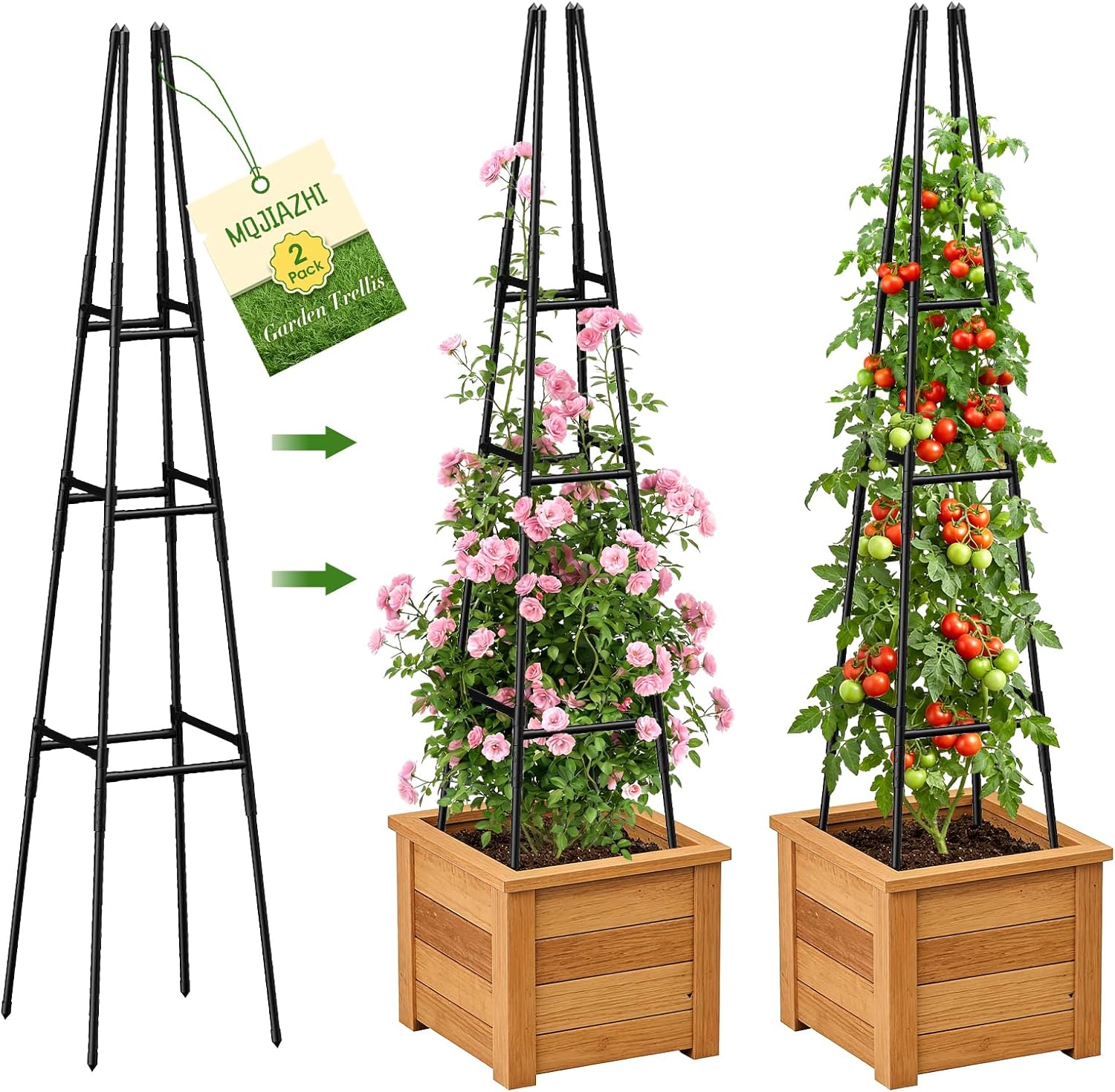 MQJIAZHI Garden Obelisk Trellis just $10.99 at Amazon