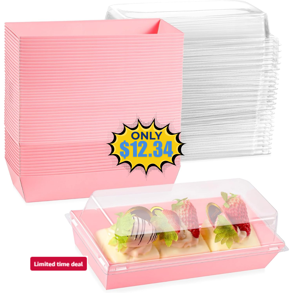 Leafiew 50 Pack 7.5×3.3 Inches Treat Boxes