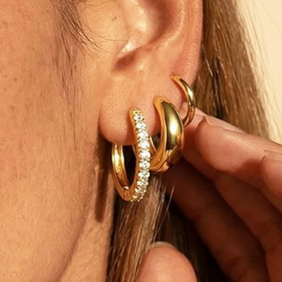 9 Pairs Gold Earrings Set 50% Off at DealsFinders.com