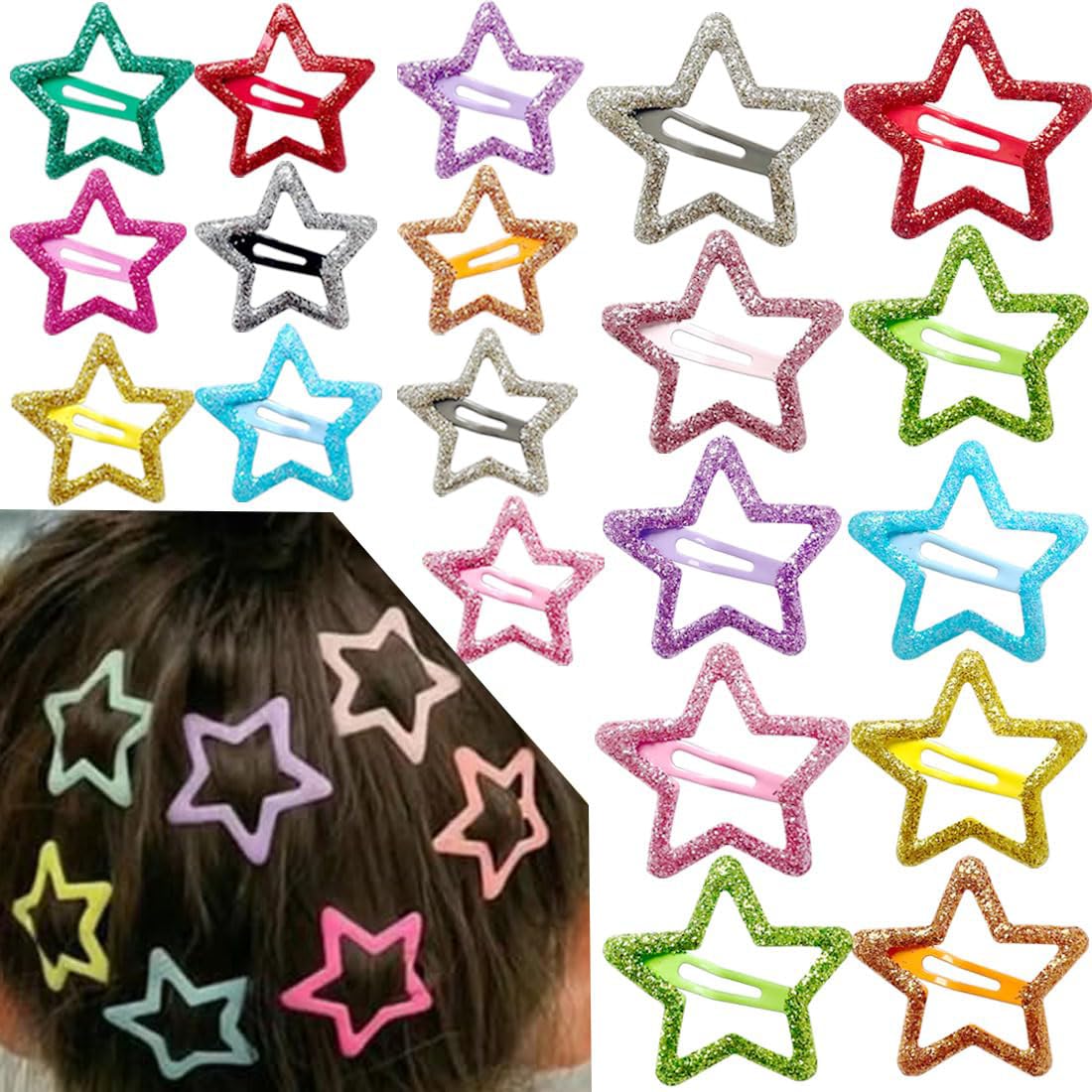 20 PCS Sparkling Star Hair Clips