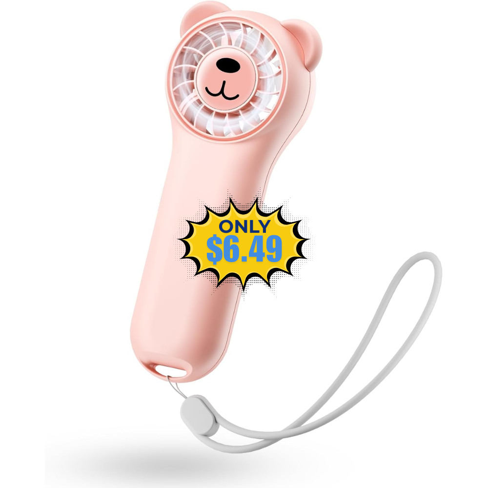 Mini Handheld Fan with Bear Ears Deal: Save 35% at Store