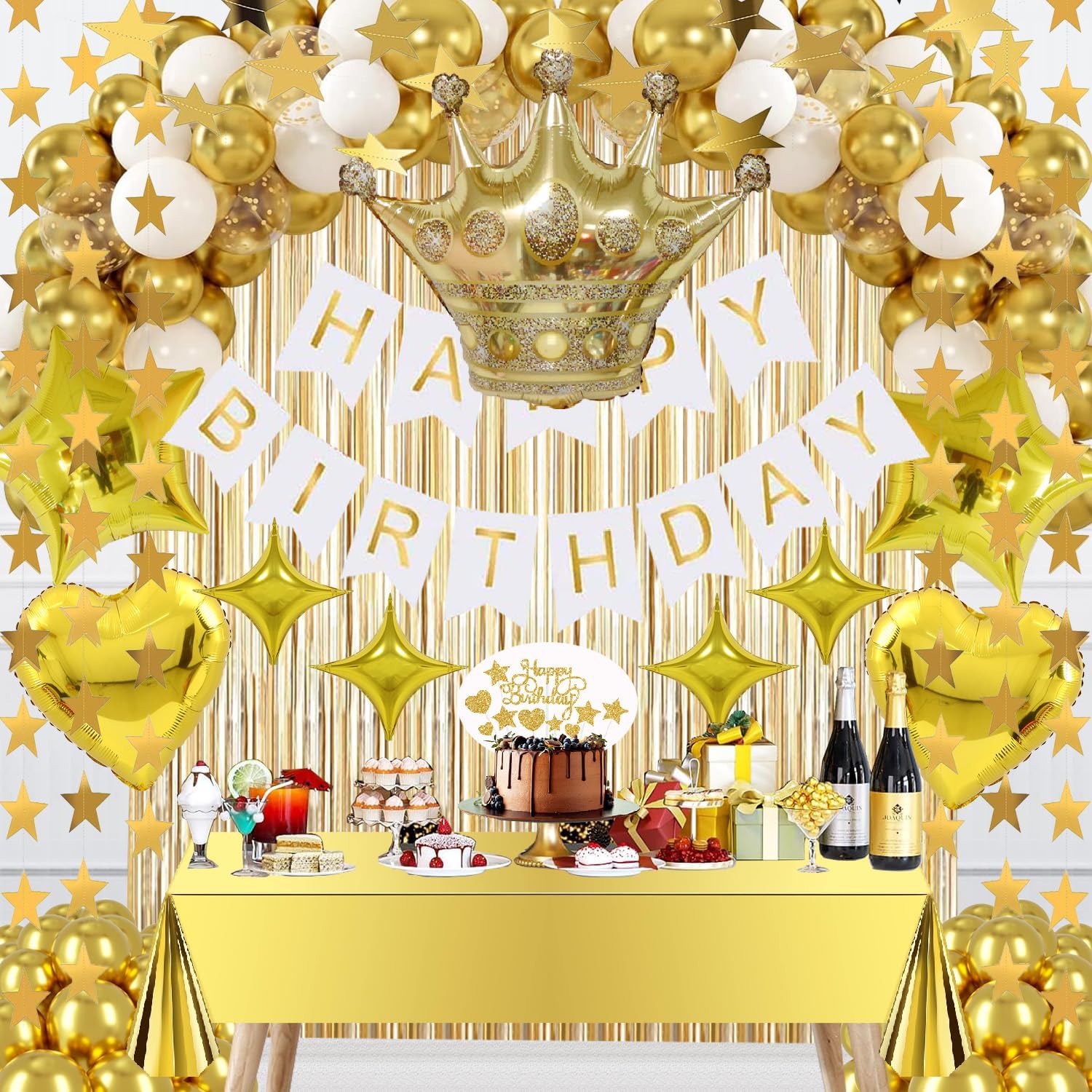 Gold Birthday Decorations Set just $7.79 at Amazon