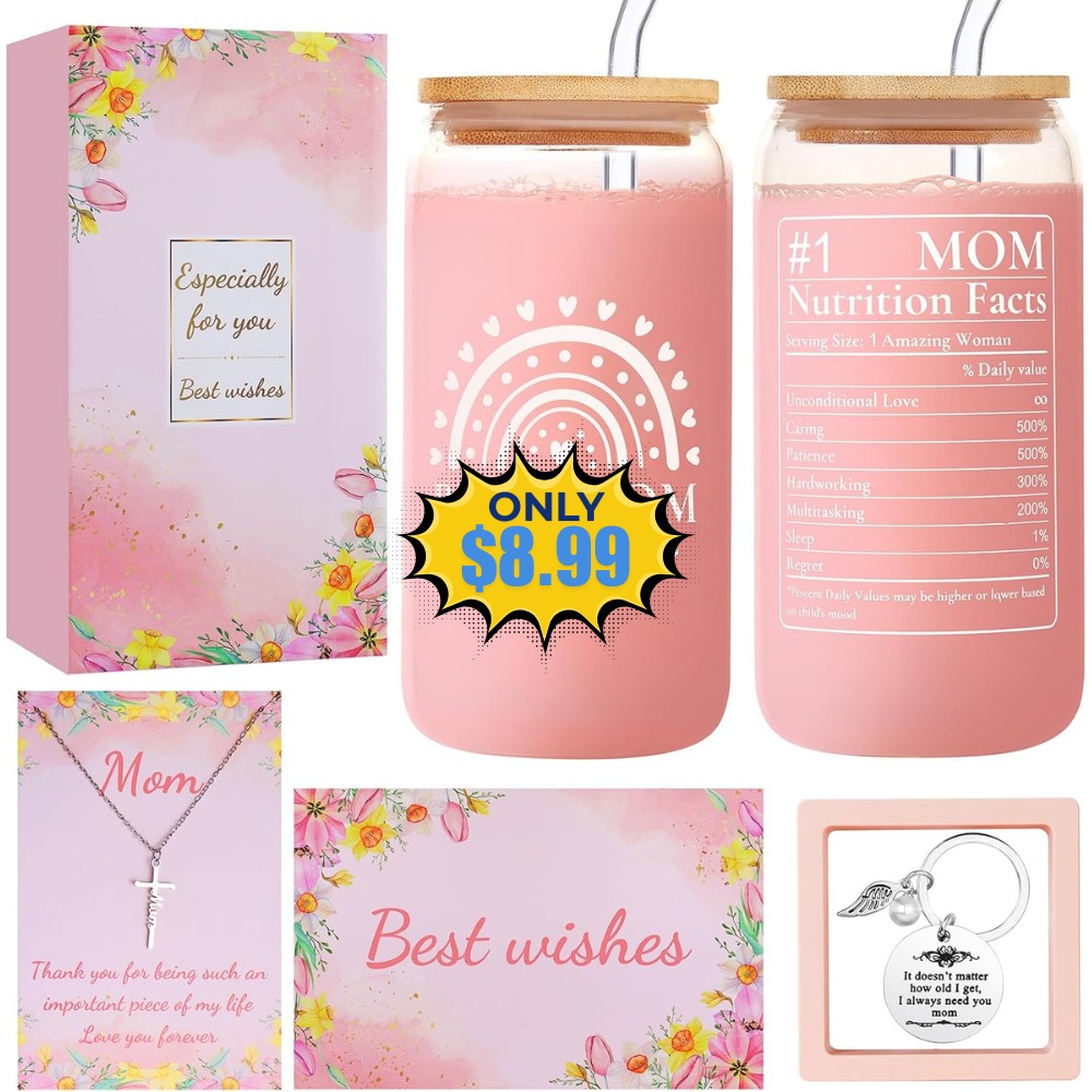 16oz Best Mom Ever Can Glass Deal at DealsFinders.com