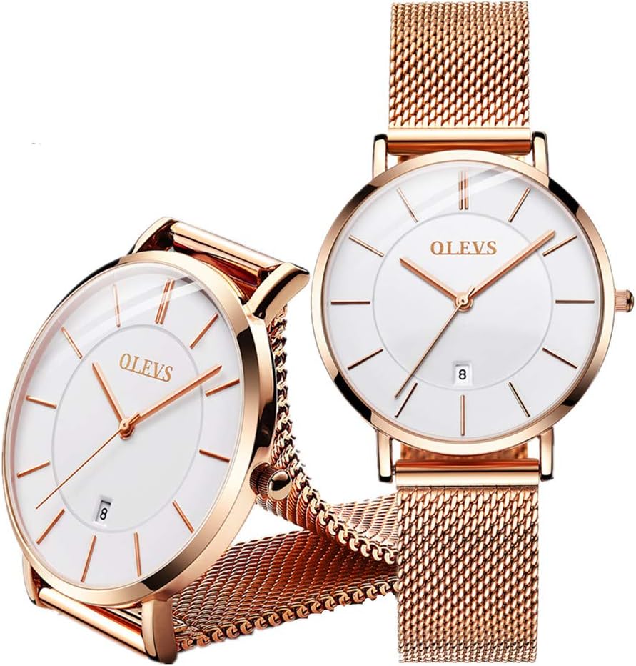 OLEVS Ultra Thin Gold Plated White Dial Watch ONLY $39.77 at Amazon