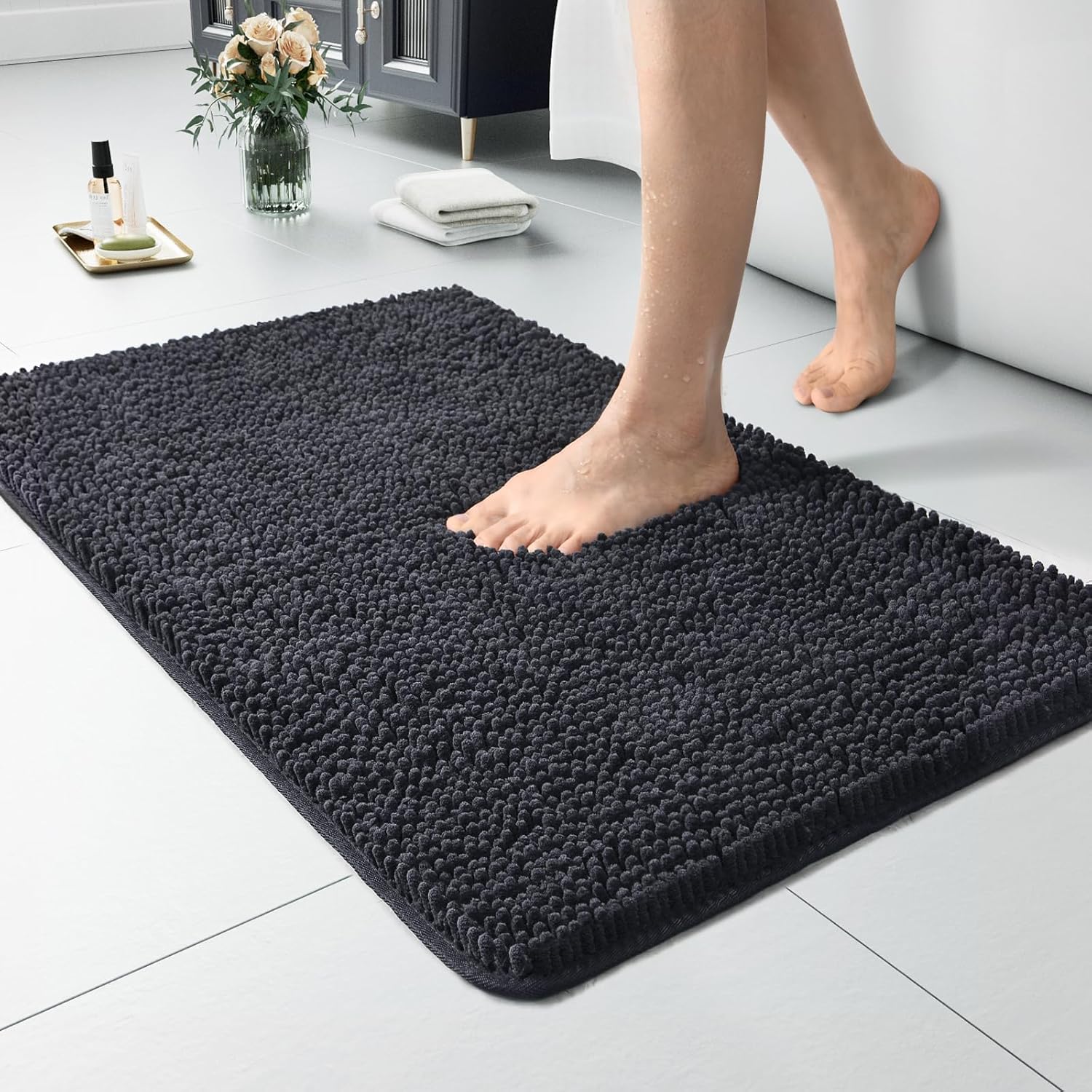 LOCHAS Luxury Bathroom Rug Shaggy Bath Mat 24 ONLY $9.09 at Amazon