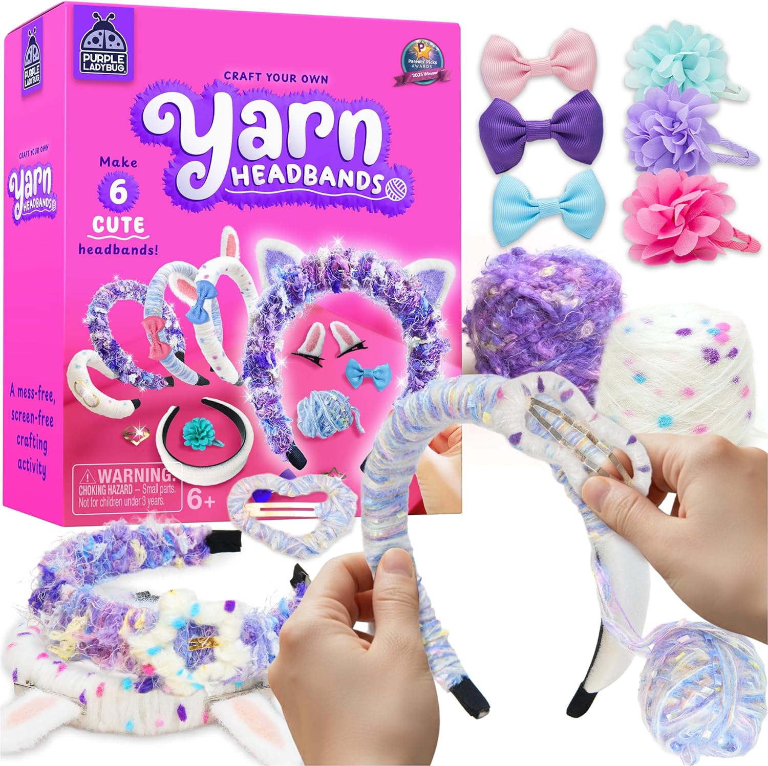 $8.xx PURPLE LADYBUG Yarn Headbands Craft Kit for Girls at Amazon
