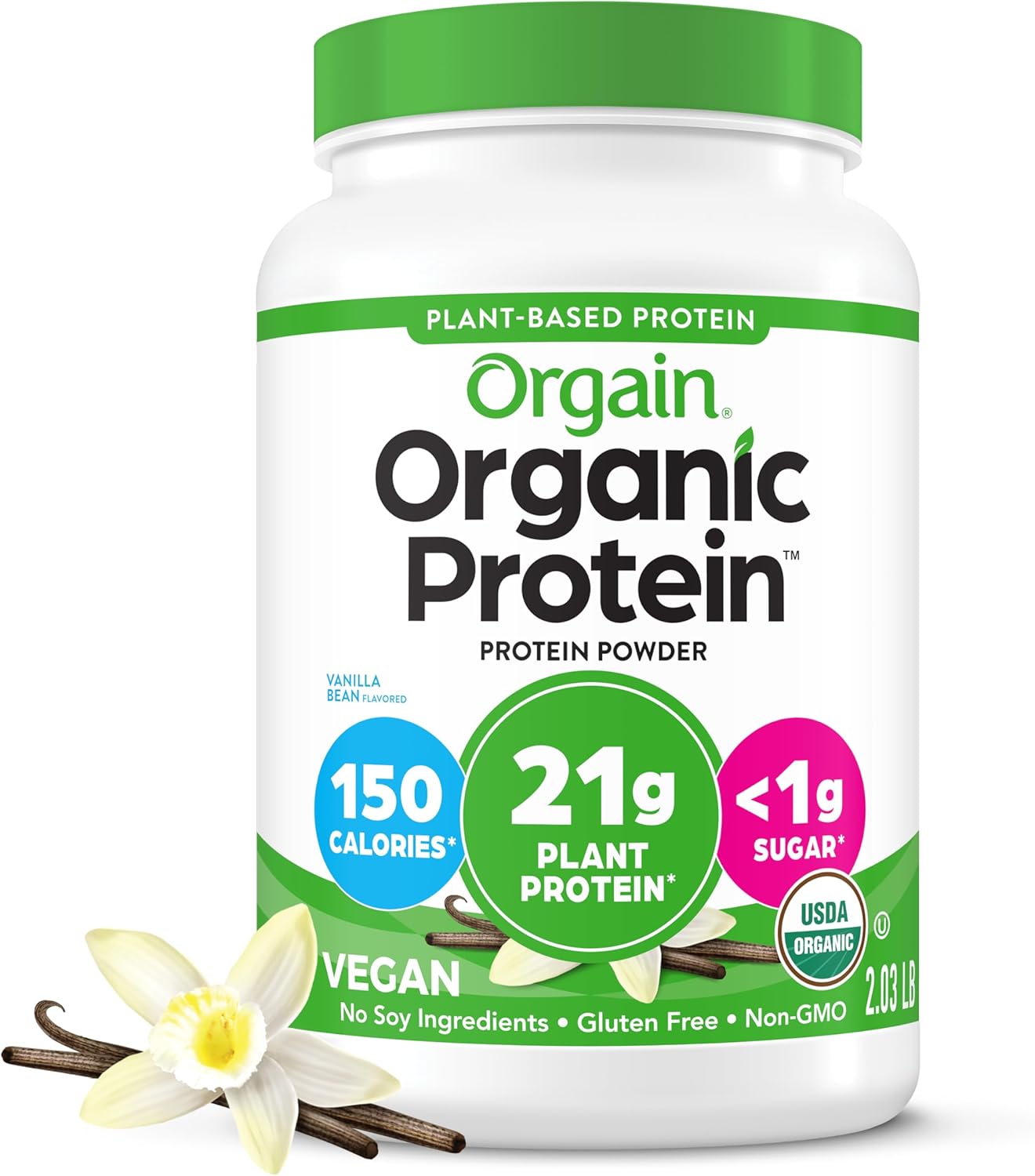 Orgain Organic Vegan Protein Powder, Vanilla Bean – $2.03 lb at Amazon