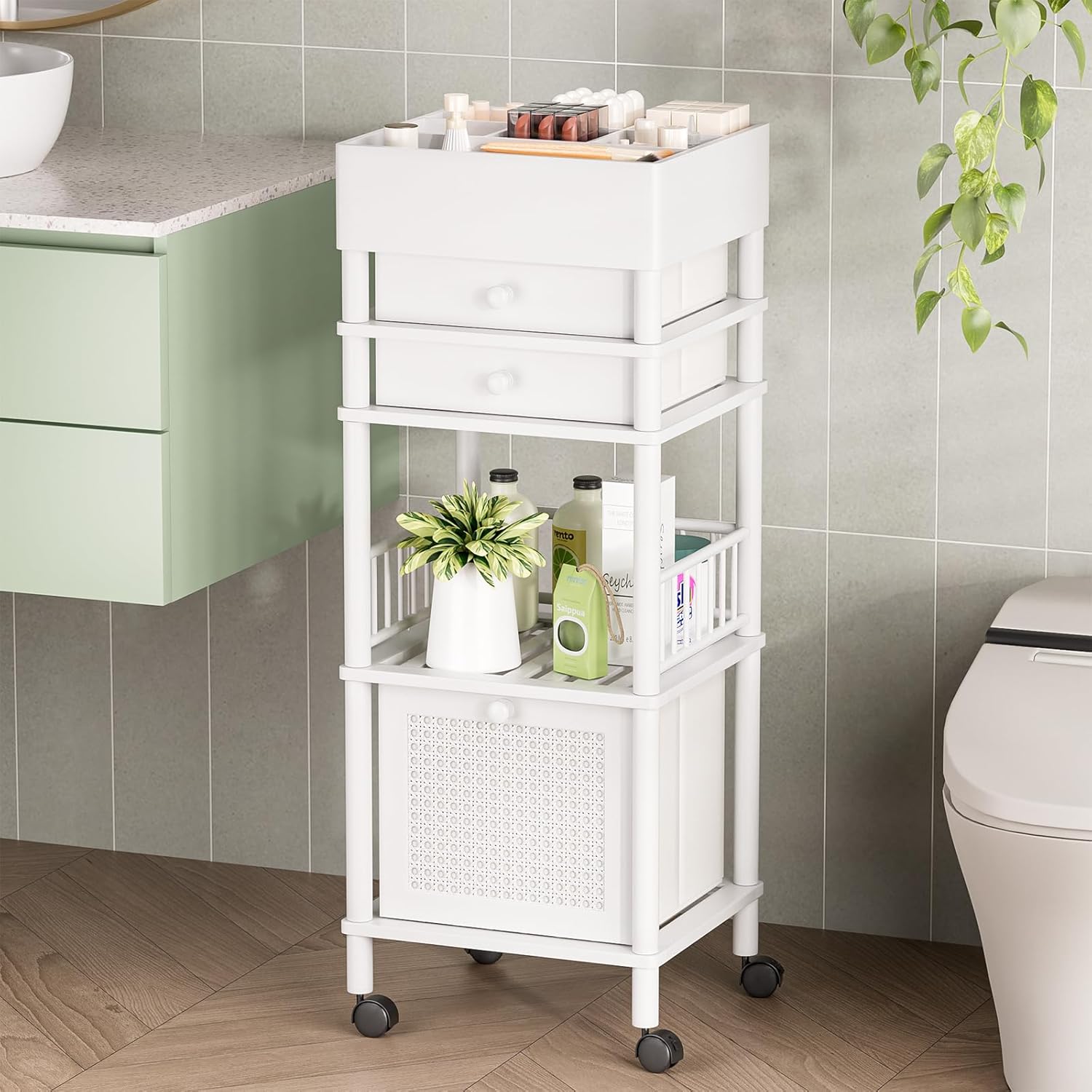 Bamboo Makeup Organizer Cart Sale: Save 50% at Bamboo Makeup Organizer Cart