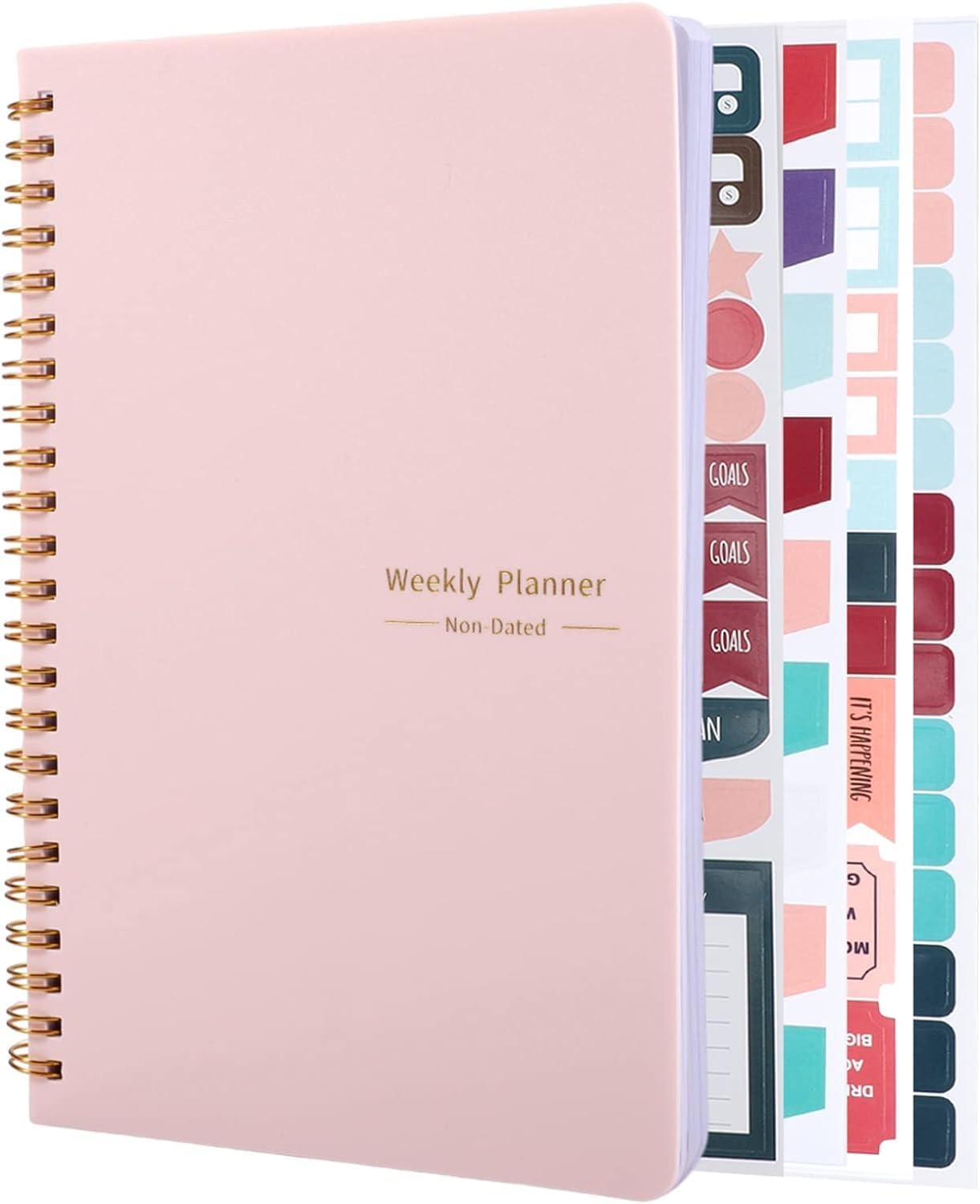 Undated Weekly Planner with Habit Tracker, 52 Weeks