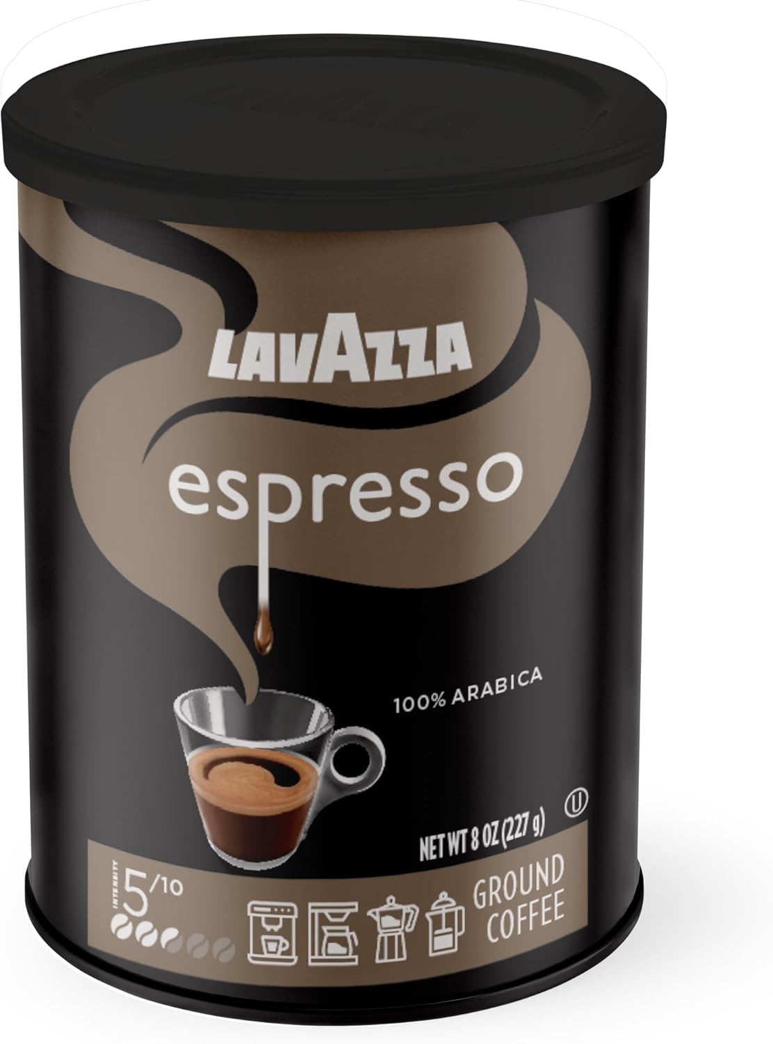 Lavazza Espresso Ground Coffee, Medium Roast, 100% Arabica, 8 oz Tin (Pack of 4)