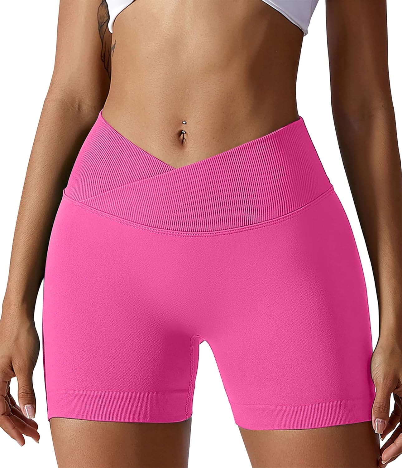 YOAKUKA Women Workout Shorts V Cross High Wai ONLY $9.99 at Amazon