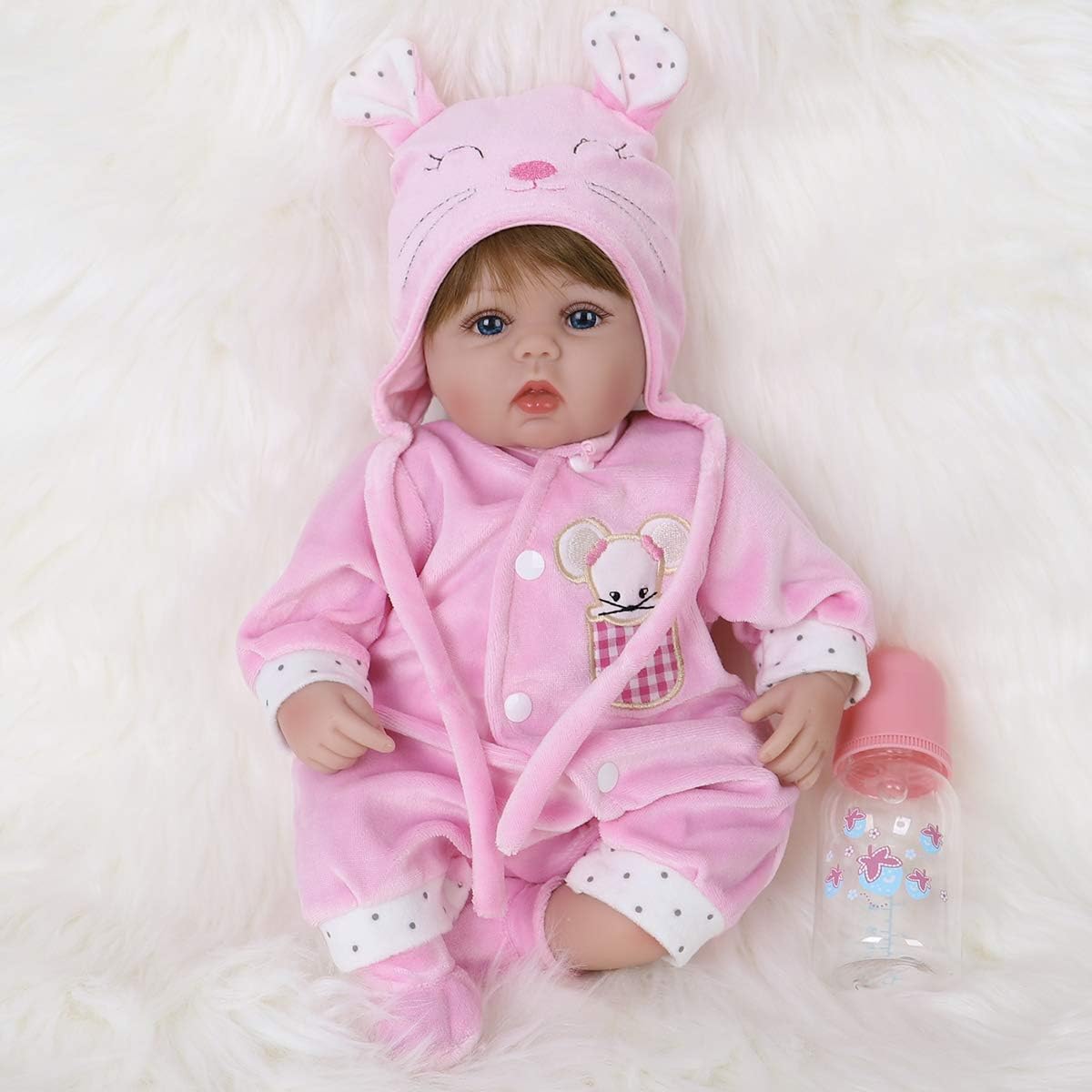 ENADOLL Reborn Baby Doll Realistic Silicone Vinyl Pink Mouse Baby