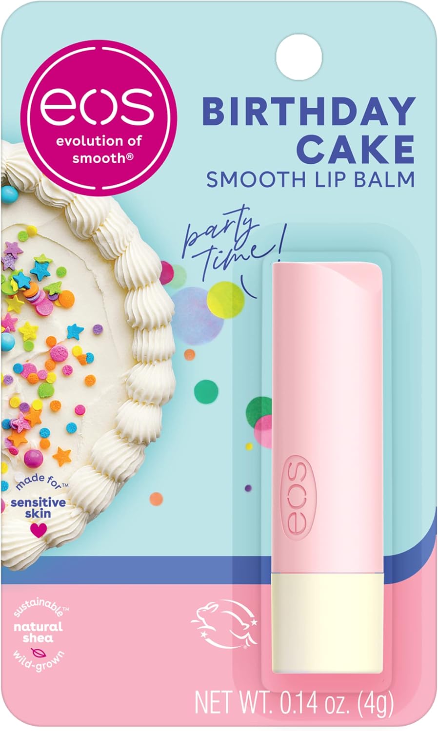 eos Natural Shea Lip Balm- Birthday Cake, eos lip balm, All-Day M