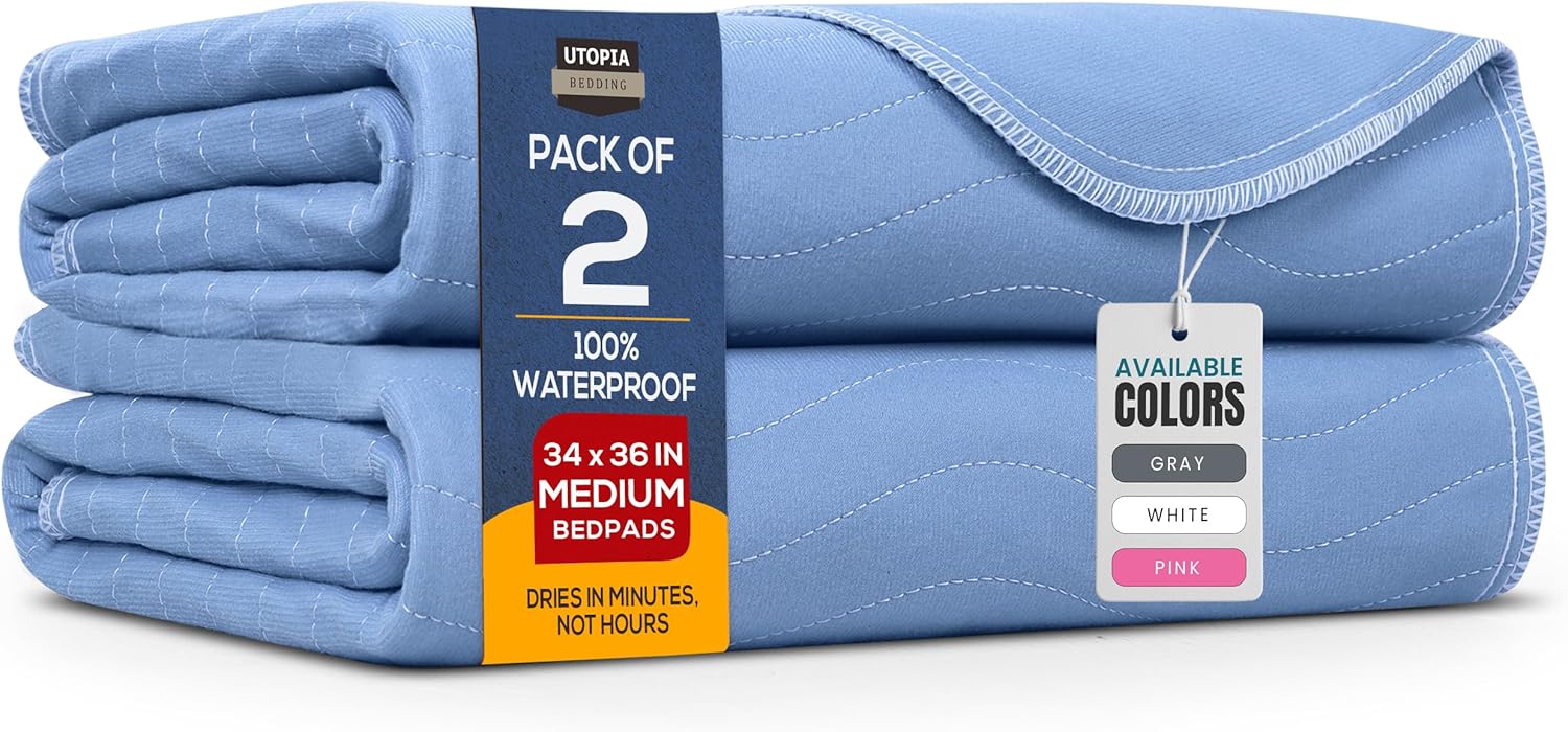 Utopia Bedding Washable Underpads 34″ x 36″ (Pack of 2), Waterpro