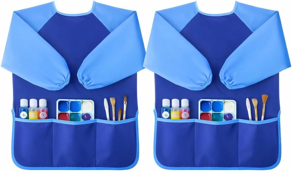$4.xx Yeunmu Kids Painting Apron 2 Pack Waterproof Toddler Art Sm