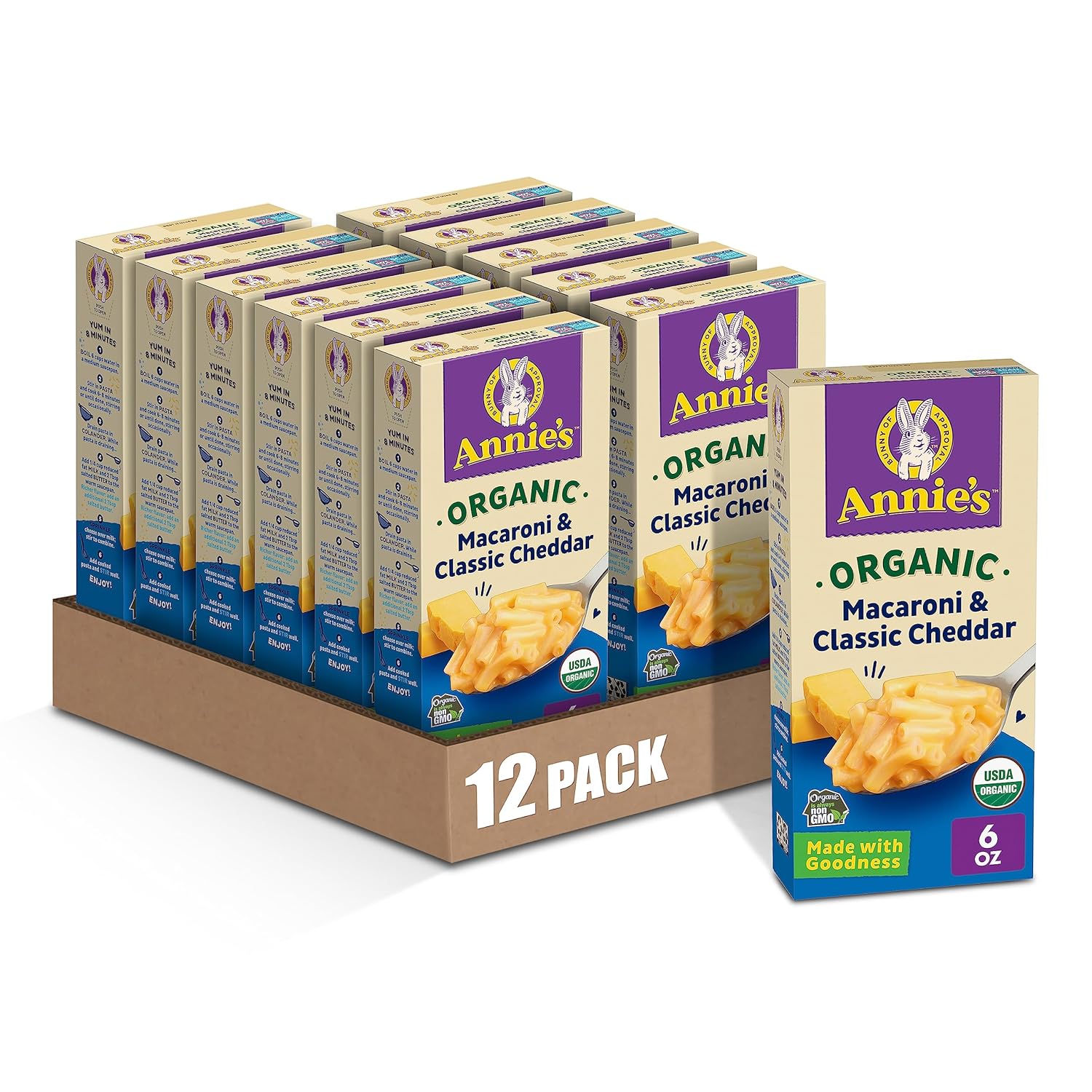 Annie’s Organic Macaroni and Classic Cheddar 12ct