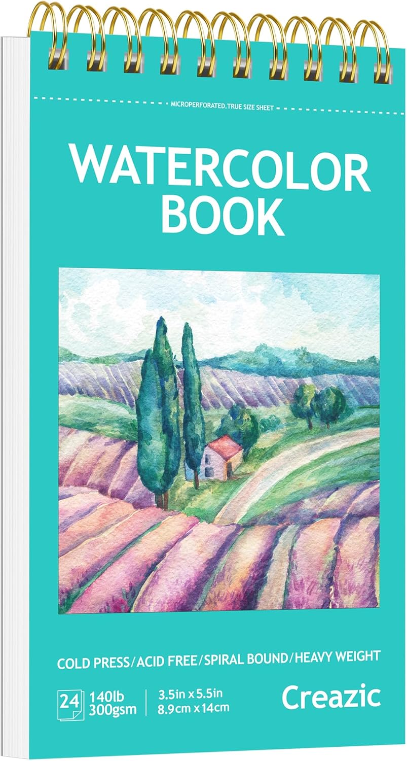 $2.xx Creazic Small Watercolor Sketchbook 3.5 x 5.5 Inch Travel N