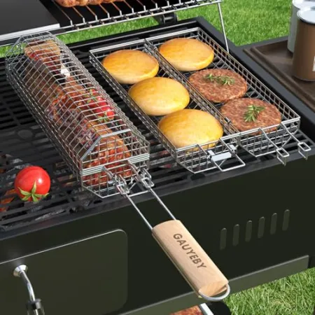GAUYEBY Rolling Grill Basket deal at Amazon