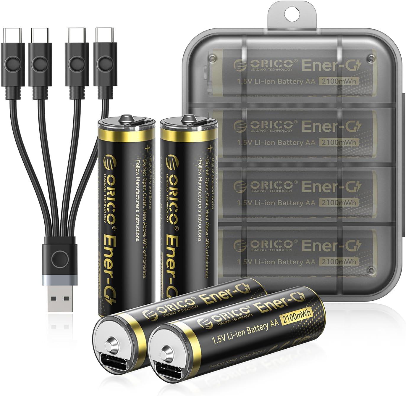 ORICO Ener-G Lithium-ion Battery Rechargeable AA Batteries w deal at Amazon