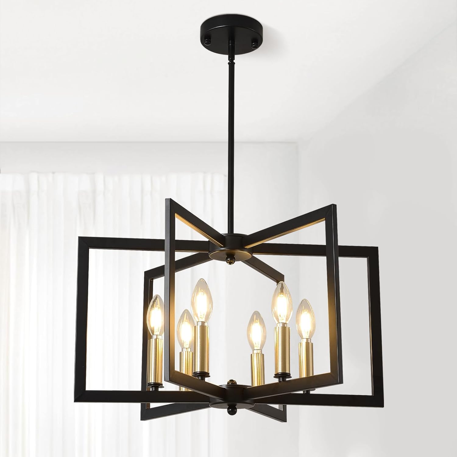 Axamate Black Chandelier, 6-Light Modern Farmhouse Light Fix deal at Amazon