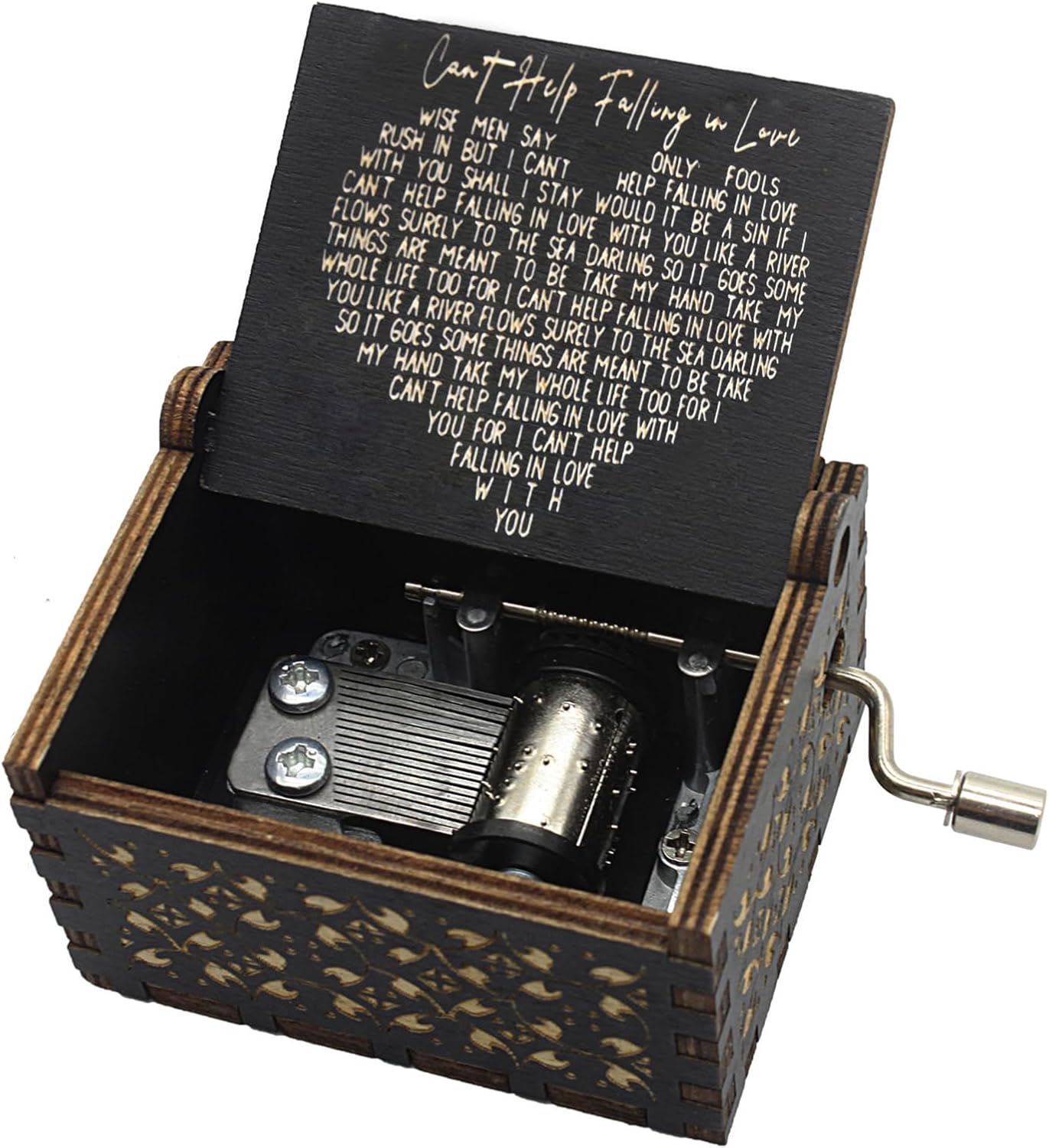 Aokely Can’t Help Falling in Love Music Boxes,Wood Laser Engraved
