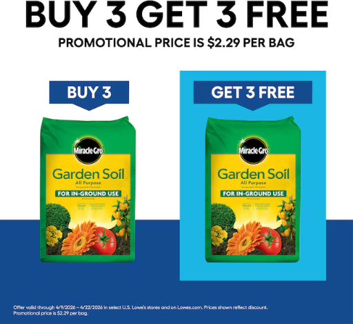 Lowe's Home Pick: Miracle-Gro In-Ground Use 0.75 Cubic feet  deal at Lowe's