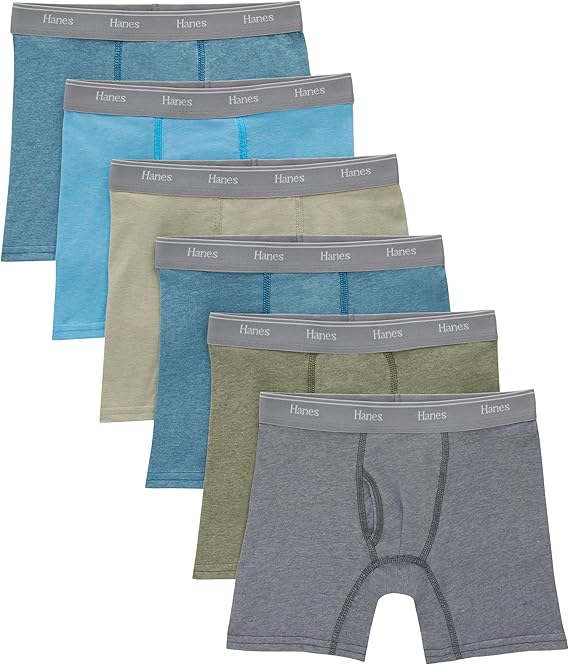 6 Pack Hanes Boys’ Originals Boxer Briefs