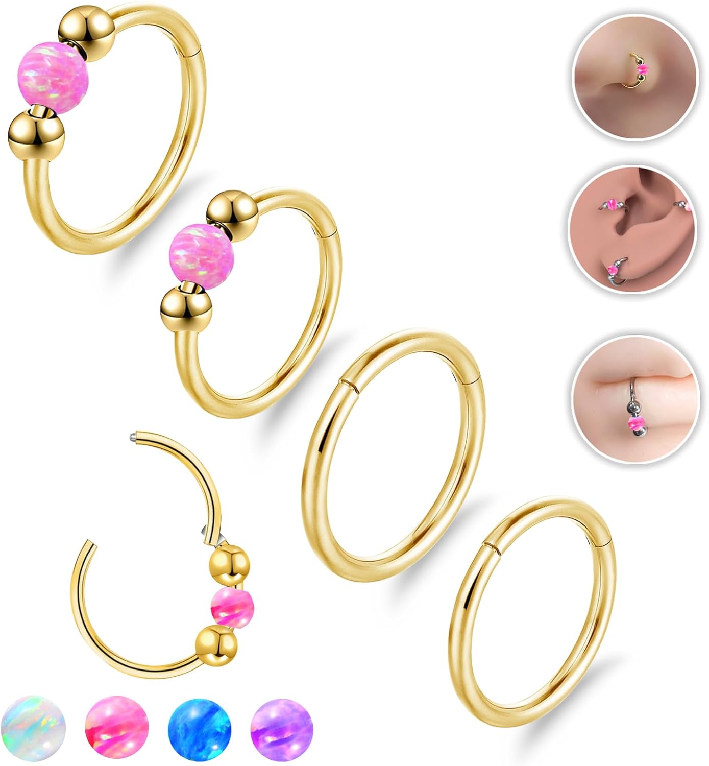 Byelobog 4PCS 18G Nose Rings Hoops for Women - 316L Surgical deal at Amazon